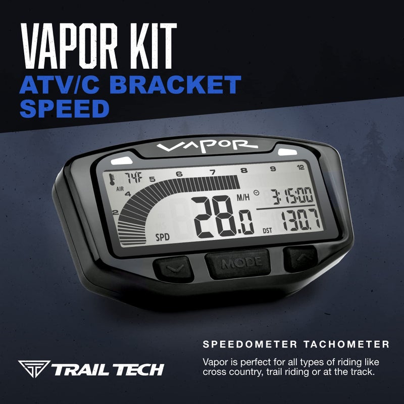 Trail Tech 752-118 Vapor Digital Speedometer Tachometer Gauge Kit, 1987-2019 Yamaha Kawasaki Polaris Can-Am - Image 2